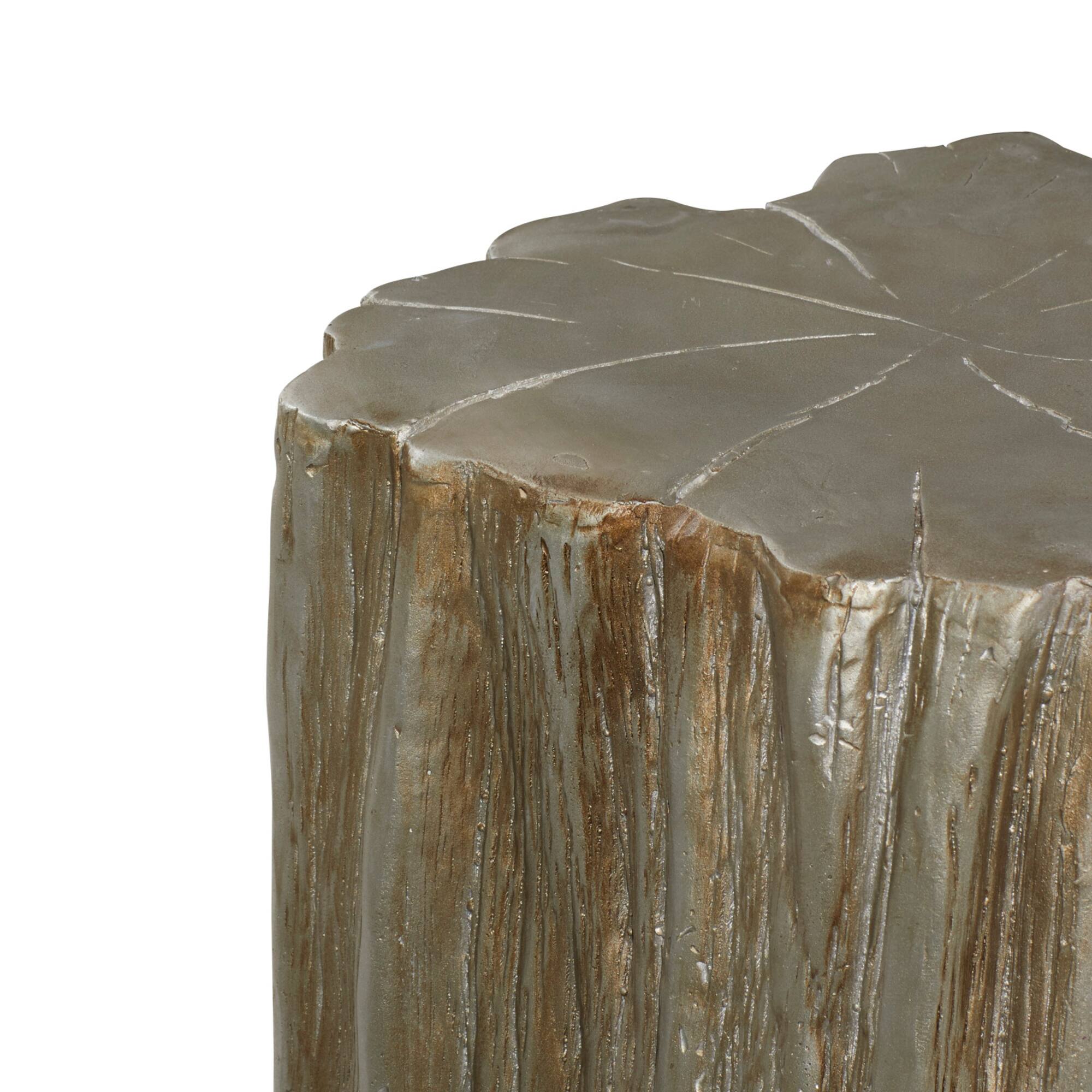 19" Gold Fiberglass Eclectic Footstool